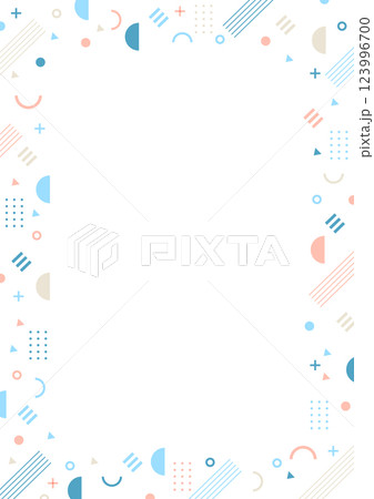幾何学パターンのフレーム素材　縦型 123996700