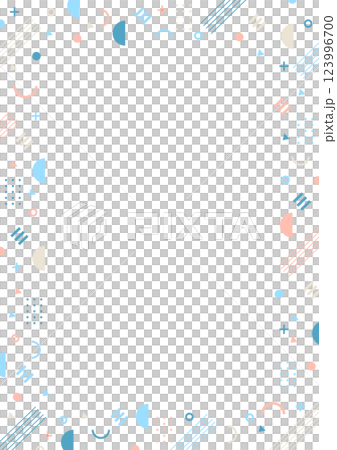 幾何学パターンのフレーム素材　縦型 123996700