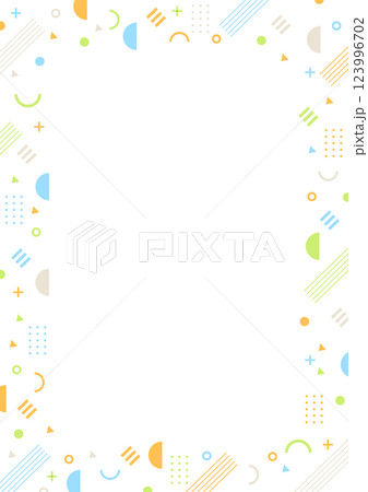 幾何学パターンのフレーム素材　縦型 123996702