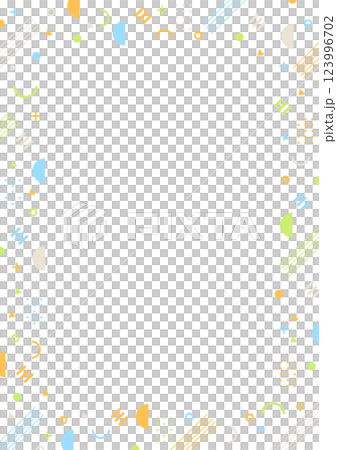 幾何学パターンのフレーム素材　縦型 123996702