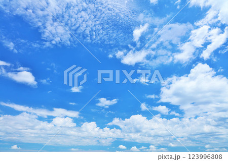 夏の青空と雲 123996808