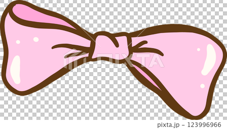 Pink Bow Tie Hand Drawn 123996966