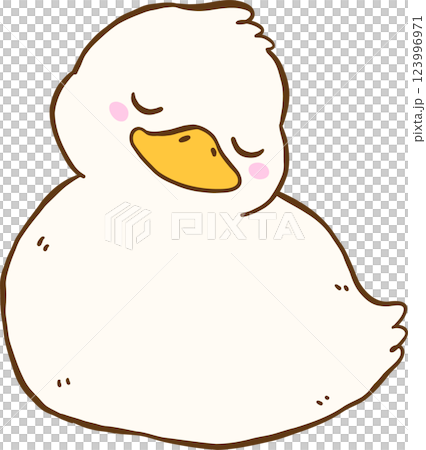 Cute Cartoon White Duck Sleeping Hand Drawn Doodle Cute Cartoon White Duck Sleeping Hand Drawn Doodle 123996971