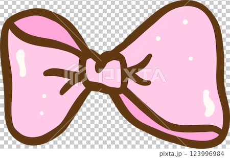 Cute Pink Bow Tie Hand Drawn 123996984