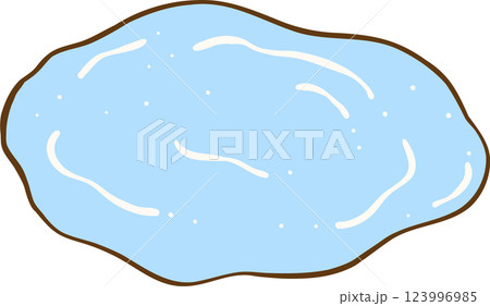 Cute Water Pond Hand Drawn Doodle 123996985