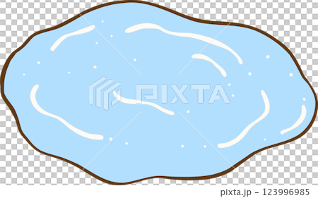 Cute Water Pond Hand Drawn Doodle 123996985