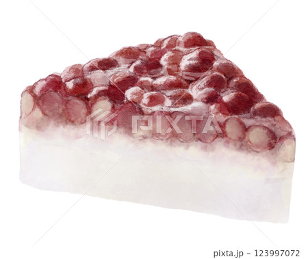 和菓子の水無月の水彩イラスト(プレーン・白) 和菓子の水無月の水彩イラスト(プレーン・白) 123997072