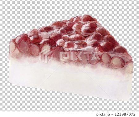 和菓子の水無月の水彩イラスト(プレーン・白) 和菓子の水無月の水彩イラスト(プレーン・白) 123997072