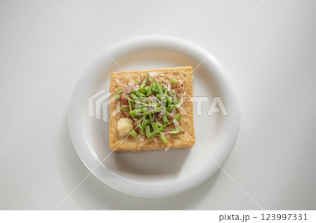 おいしそうな厚揚げ 123997331