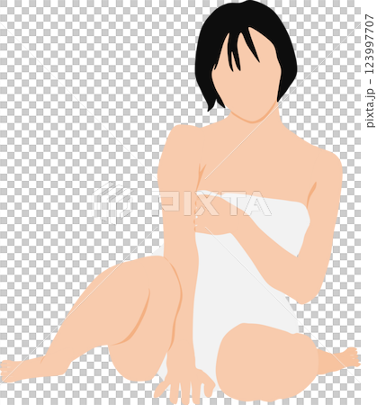 進入溫泉的婦女的例證 123997707