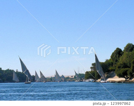 My Felucca, Old Egyptian Sailboat, Ride Down The Nile 123997862