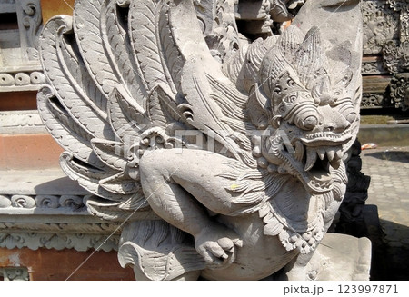 Indonesian architecture and reliefs in Bali 123997871