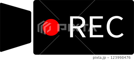 ビデオカメラのアイコンREC文字入り ビデオカメラのアイコンREC文字入り 123998476