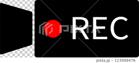 Video camera icon with REC text 123998476