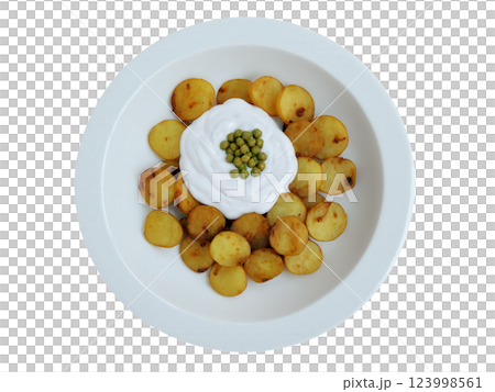 Potato Chaat A spicy, tangy Indian street food made with crispy fried potatoes, topped with yogurt, tamarind chutney, and chickpeas. Potato Chaat A spicy, tangy Indian street food made with crispy fried potatoes, topped with yogurt, tamarind chutney, and chickpeas. 123998561