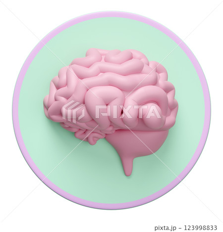 3d pink brain icon isolated 3d illustration render 3d pink brain icon isolated 3d illustration render 123998833