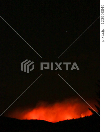 米イエローストーン国立公園の山火事 米イエローストーン国立公園の山火事 123998849