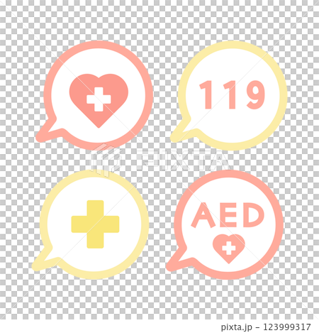 AED icon illustration set 123999317