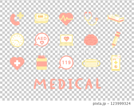 Medical icon illustration set 123999324