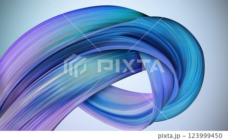 A vibrant wave of blue and purple forms a sweeping abstract design, adding depth and movement to the background with smooth gradients and flowing lines. 123999450