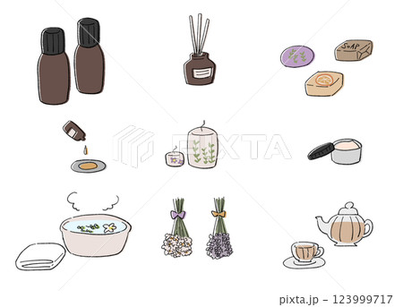 アロマのイラストセット アロマのイラストセット 123999717