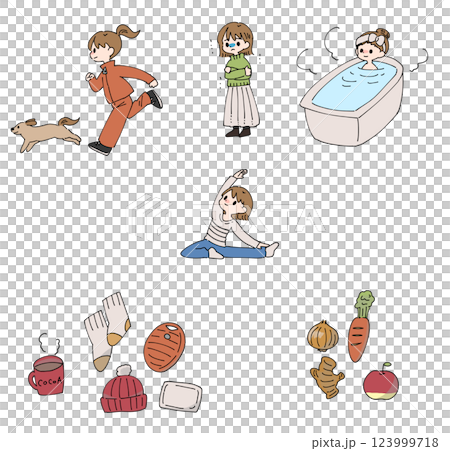 氣候暖化和婦女的插圖集 氣候暖化和婦女的插圖集 123999718