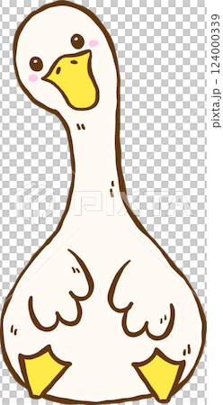 Cute Silly Goose Front sitting Cartoon Hand Drawn Doodle Cute Silly Goose Front sitting Cartoon Hand Drawn Doodle 124000339