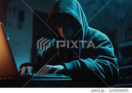 デジタルセキュリティのイメージ　ハッキング 124000605