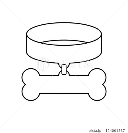 Dog collar with big bone. Vector illustration on white background. Dog collar with big bone. Vector illustration on white background. 124001387