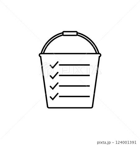 Bucket list icon. Vector illustration on white background. 124001391