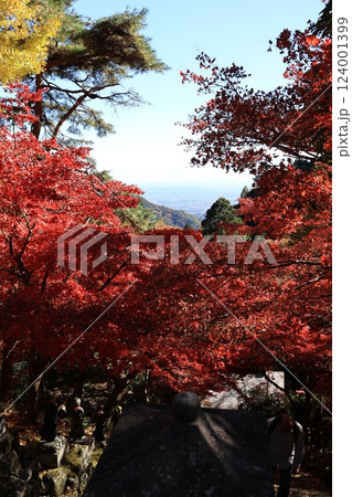 大山阿夫利神社付近から紅葉の季節に関東平野を望む 神奈川県伊勢原市 大山阿夫利神社付近から紅葉の季節に関東平野を望む 神奈川県伊勢原市 124001399