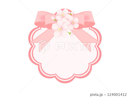 桜とリボンのイラスト 桜とリボンのイラスト 124001412