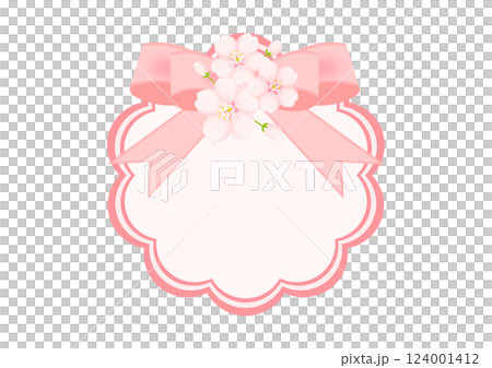 桜とリボンのイラスト 桜とリボンのイラスト 124001412