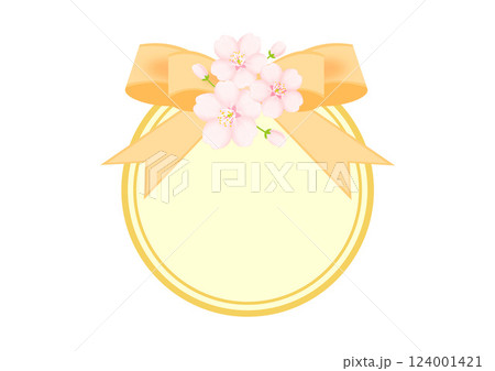 桜とリボンのイラスト 124001421