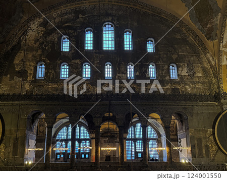 Historical Interior of Hagia Sophia Mosque, Istanbul, Turkey 124001550