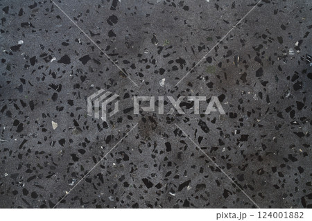Texture of gray concrete terrazzo with black marble Texture of gray concrete terrazzo with black marble 124001882