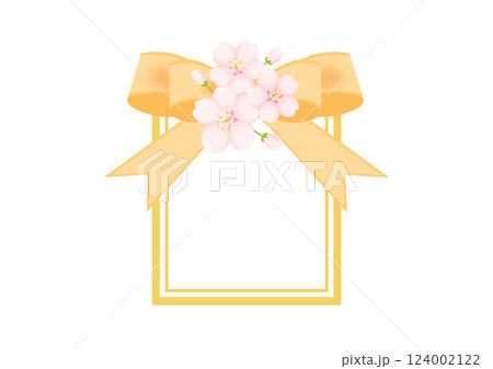 桜とリボンのイラスト 124002122