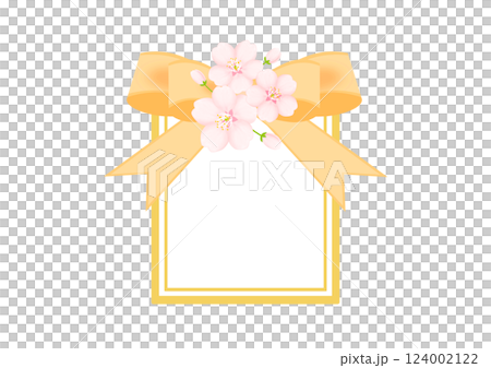 桜とリボンのイラスト 124002122