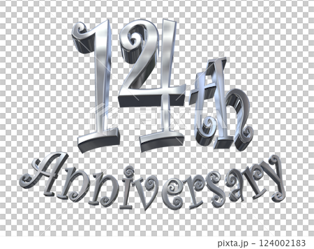 3DCG文字「14th Anniversary/14周年マークキラキラ」シルバー,銀 3DCG文字「14th Anniversary/14周年マークキラキラ」シルバー,銀 124002183