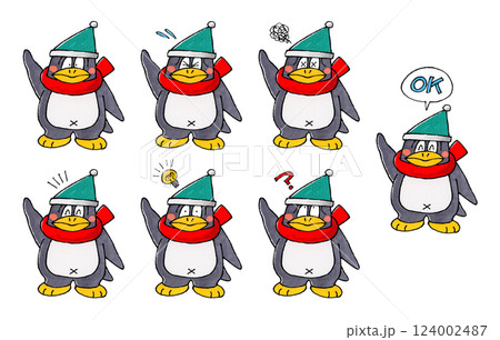 ペンギンのキャラクターセット 124002487