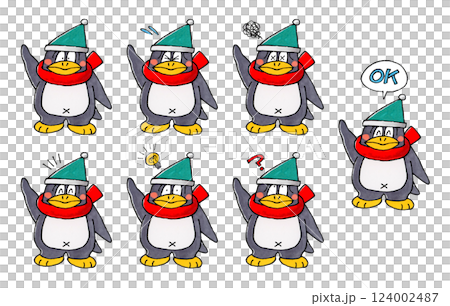 ペンギンのキャラクターセット 124002487