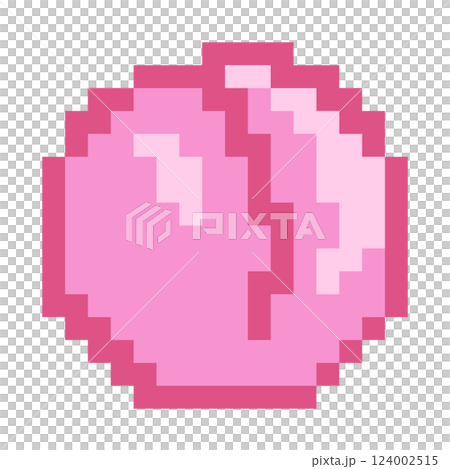 ドットで表現されたモモのイラスト 124002515