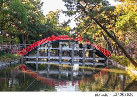 Drum Bridge arch or Sori Bashi at Sumiyoshi Taisha Shrine, Osaka 124002620