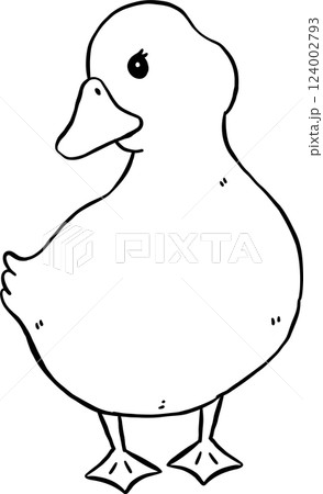 Cute Cartoon Duck Outline Hand Drawn Doodle Character Cute Cartoon Duck Outline Hand Drawn Doodle Character 124002793