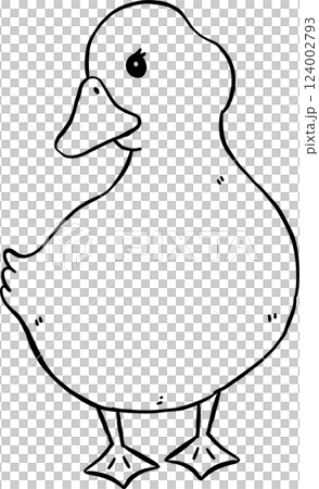 Cute Cartoon Duck Outline Hand Drawn Doodle Character Cute Cartoon Duck Outline Hand Drawn Doodle Character 124002793