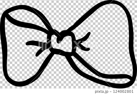 Cute Bow Tie Outline Hand Drawn Cute Bow Tie Outline Hand Drawn 124002801