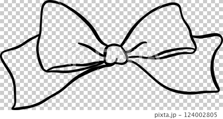Cute Ribbon Bow Tie Outline Hand Drawn Cute Ribbon Bow Tie Outline Hand Drawn 124002805