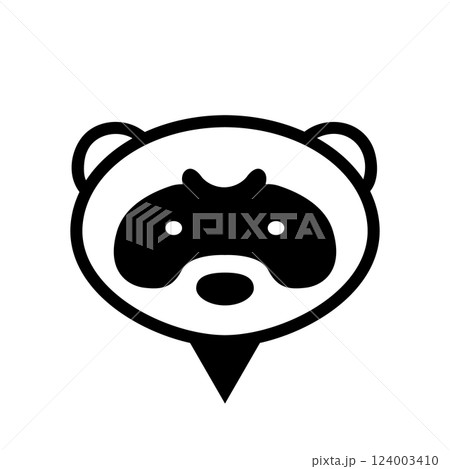 イタチ注意マーク・地図用ピンアイコン　野生動物 124003410