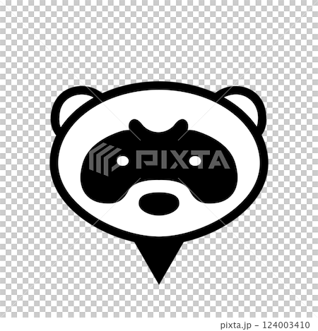 イタチ注意マーク・地図用ピンアイコン　野生動物 124003410