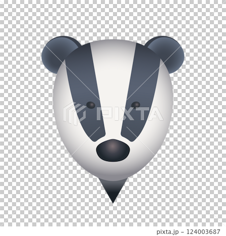 Badger warning sign/map pin icon Wildlife 124003687